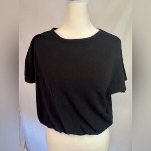 Olivia Rae size SMALL short sleeve tee, elastic gather at bottom hem